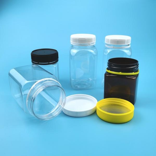 320ml Medicine Plastic Food Jars Square Honey PET Bottle With Tamper Evident Cap
