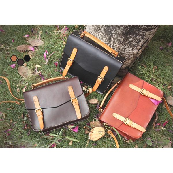 LH-62-3 Handmade Handbags Vintage Briefcase Genuine Leather Ladies Bags