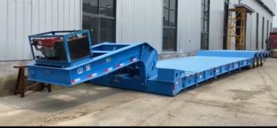 Van-type Customization Lowbed Excavator Transporter Semi Trailer with Hydraulic Ramp