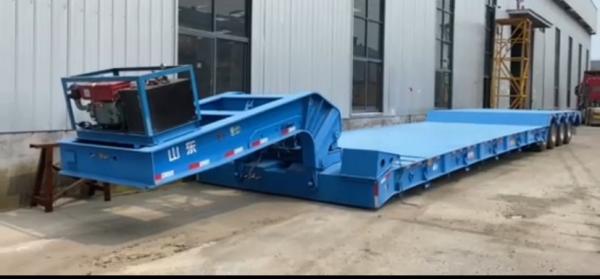 28 Tire Gooseneck Hydraulic Low Bed Transport Truck Semi Trailer with Jost Kingpin