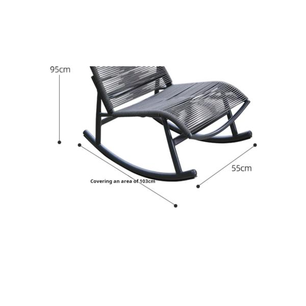 Rattan / Wicker Leisure Outdoor Rocking Chair Aluminum