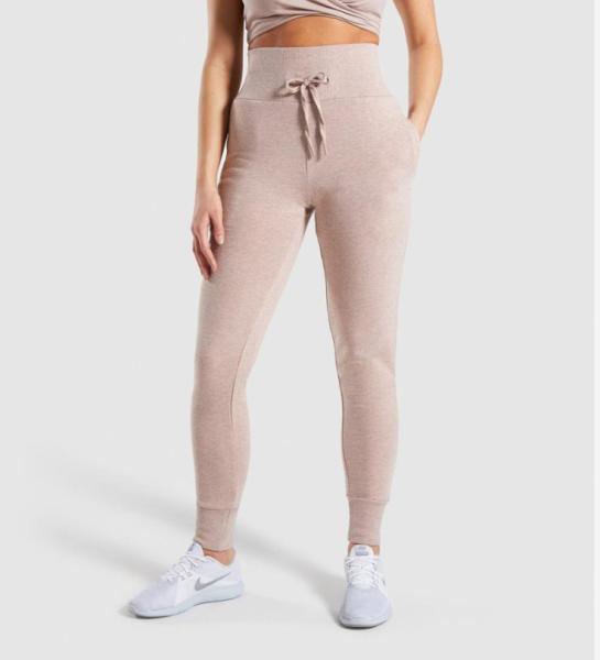 Basculadores respiráveis do Sportswear das mulheres 350gsm da aptidão alta da cintura que correm calças dos esportes