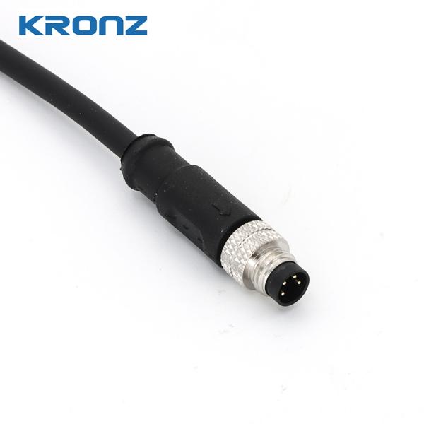 60V M8 3 Pin Male Connector 3A Industrial Automation Connector With PVC Cable