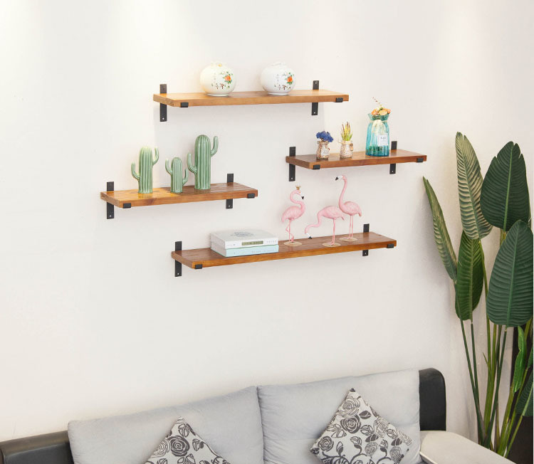 Contemporary Design 3 in 1 Floating Wood Wall Shelves for Apartment Organization