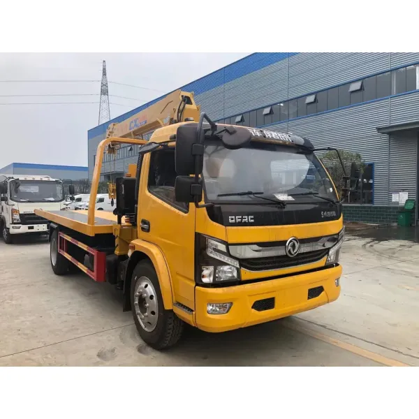 Flatbed 5 Ton Truck Mounted Crane Dongfeng Hydraulic Telescopic Boom Crane