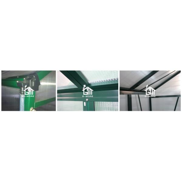 Aluminum Greenhouse-Titan series-406X406X273CM-Green/Black Color-10mm thick PC