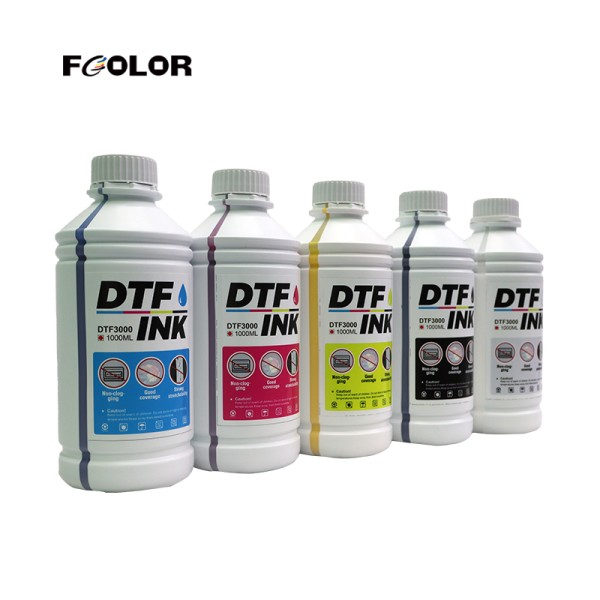 High Quality 1000ML CMYK Heat Transfer Textile Printing White DTF Printer Ink for Epson I3200 I1600 Xp600 1390 4720 Tx800 Head