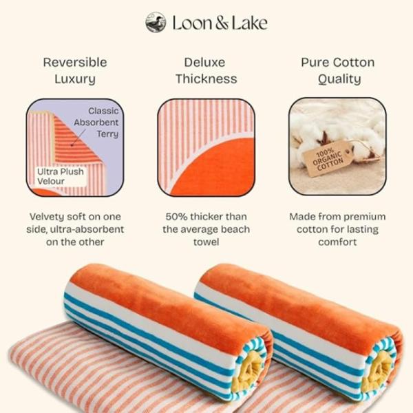 Designer Beach Towels for Pool, Spa, and Coastal Resorts with Vibrant Colorful Stripes