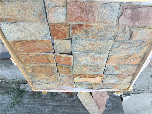 Natural Stone Veneer Panels Exterior Wall Cladding Back With Cement