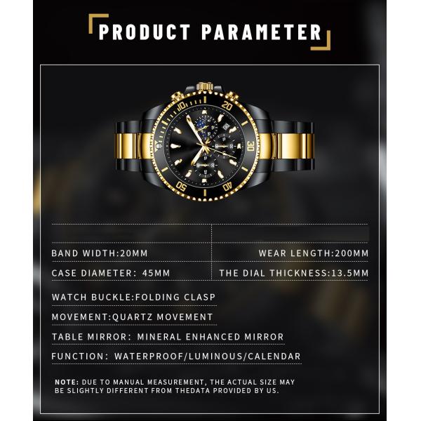 26cm Rotatable Stainless Steel Quartz Watch Waterproof Quartz Diver Watch MIYOTA