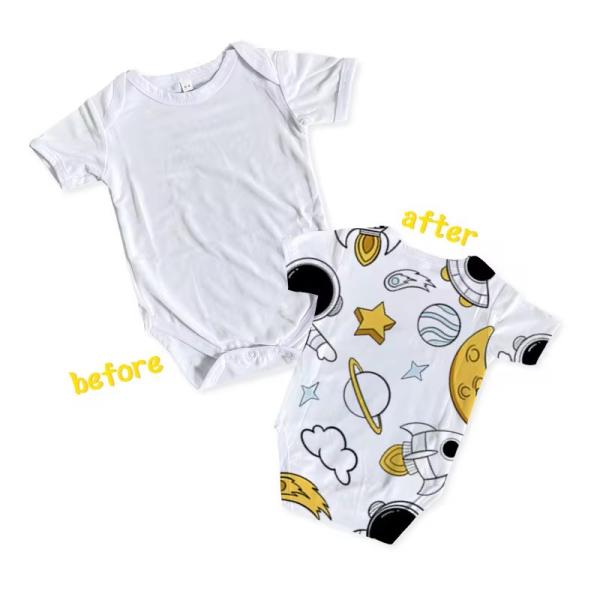 200g Cotton Feel Polyester Onesie Blanks Short Sleeve Sublimation Romper Blanks
