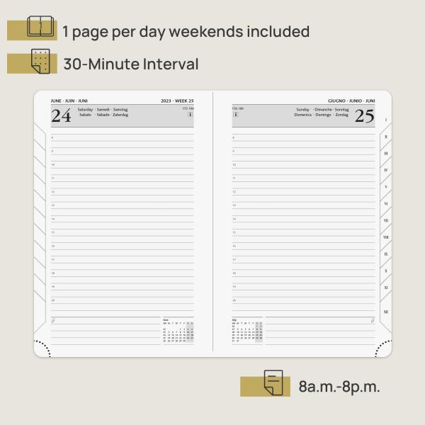 Weekly Monthly Schedules A5 Size 2023 Executive Planner Ivory Paper 80gsm
