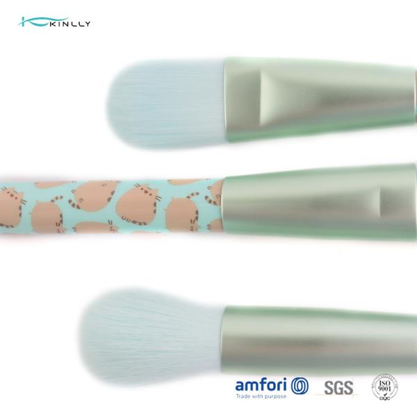 a escova plástica de mármore azul da composição 6pcs ajustou o cabelo de nylon com a caixa de empacotamento do PVC