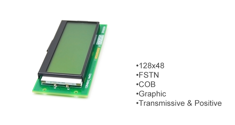 128x48 FSTN ST7565 COG LCD Alphanumeric Display Module SPI Graphics Transmissive