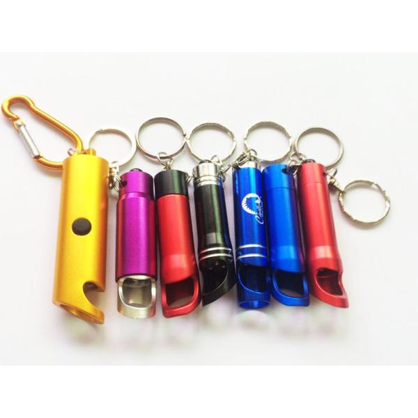 Personalized Anodized Aluminum LED Light Keychain Beer Bottle Opener, Laser Engrave Logo, Cheap Key Ring