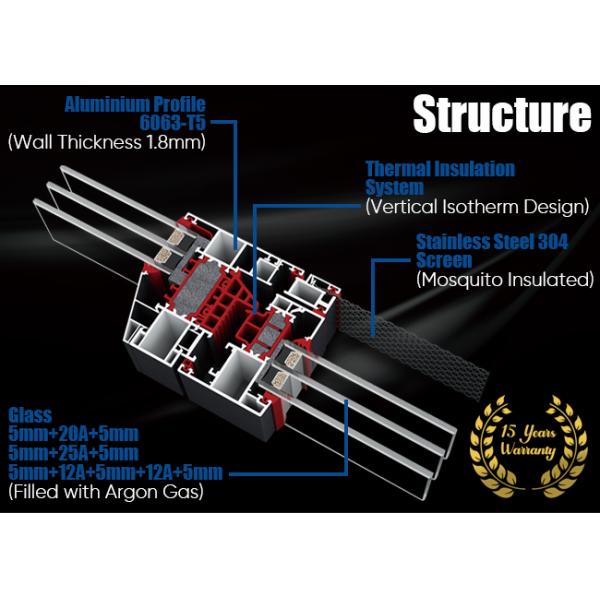 Energy Saving Thermal Insulation Aluminium Tilt And Turn Windows Multi Functions