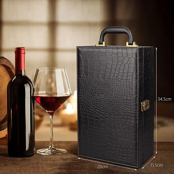 Custom Order Accepted Single Bottle Reusable Gift Box with Crocodile Grain Pu Leather