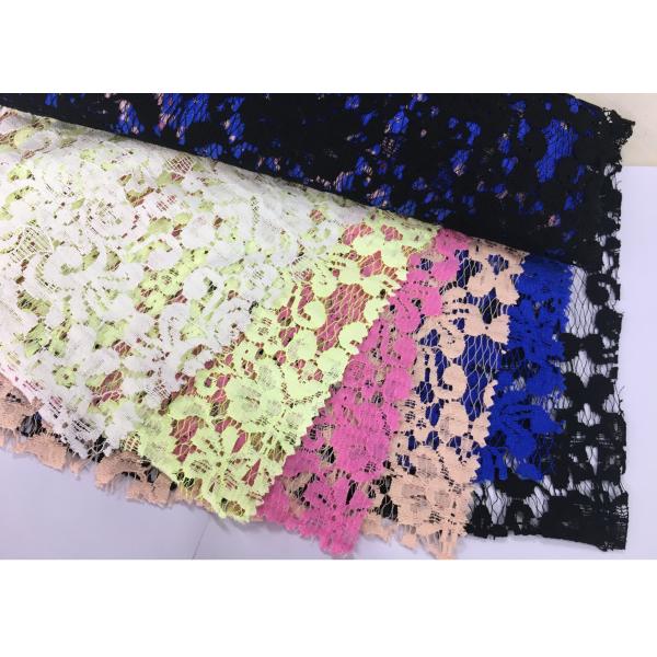 White Swiss Cotton Embroidery Lace Fabric , Cotton Lace Trim For Party