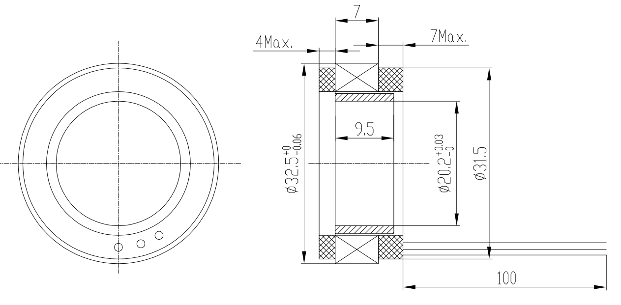 32.5mm  FRAMELESS MOTOR 26W | 0.1 N.m | 7000 rpm | 48VDC
