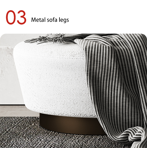 Support customization Nordic Minimalism Leather Sofa Set, Office, Bedroom, Innovative Arc Design, Metal Legs, Three-seater, Fabric