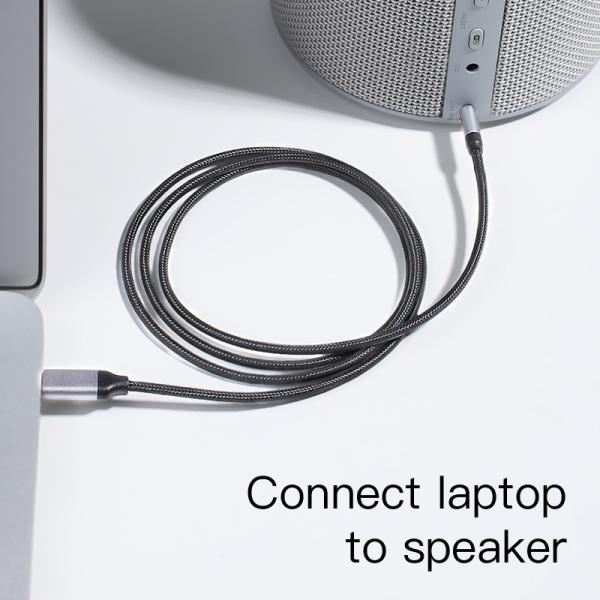 ROHS anti winding Braid USB Type C  To AUX 3.5mm Audio Cable