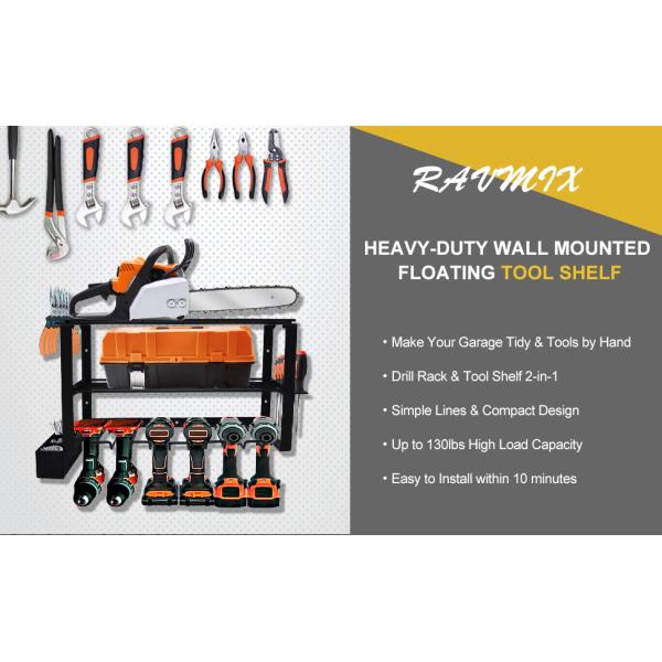 Легко установить держатель электроинструмента 3 слоя сверла держатель стенной установки за дверями / на стенах