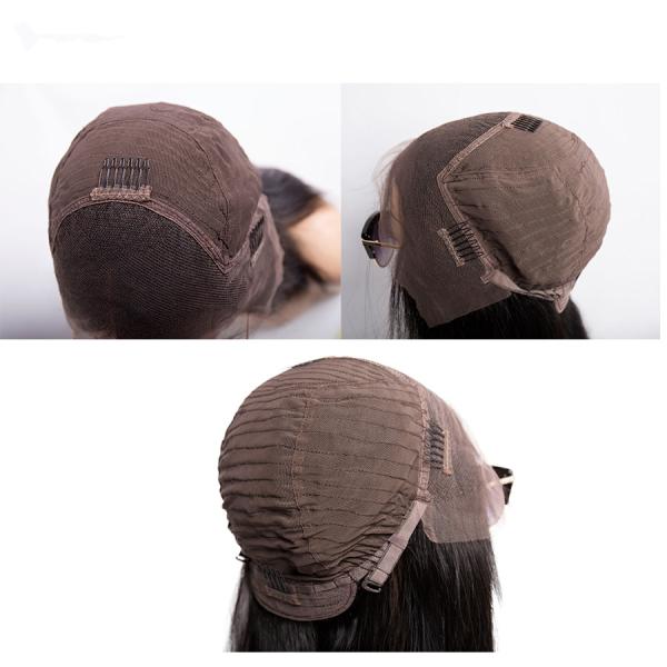 10 Inch Short Straight Black Human Hair Lace Front Wigs / Pre Plucked Bob Wigs