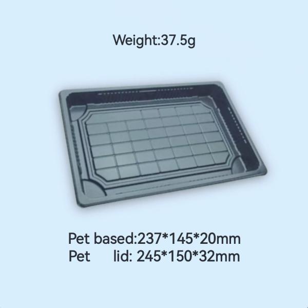 Manufacturer Black Sushi To Go Packaging Boxes Vacuum Formed Sushi Plastic Food Grade Packaging Boxes