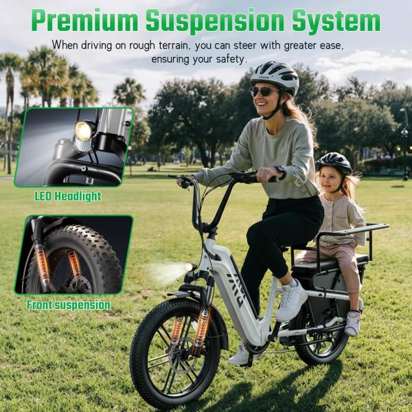 Yeestep TST Carrier 20 Electric Cargo Bike 48V Lithium Battery Hybrid Cargo Electric Bicycle Brushless Motor Disc Brake 1200W