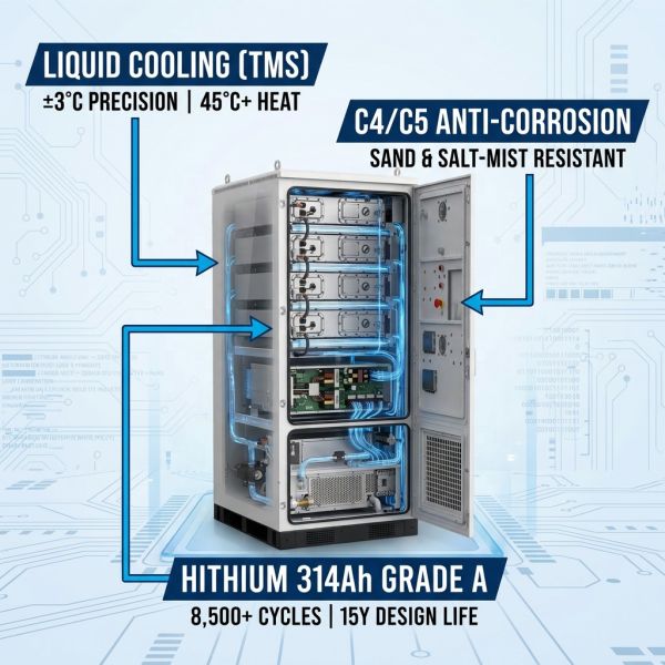 125kW 261kWh Liquid Cooling BESS Diesel Generator Hybrid Solution for Oil Gas Field Microgrid System