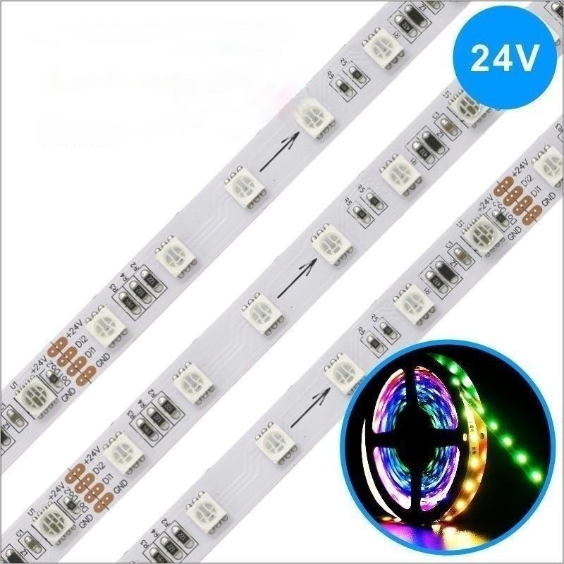 SPI Digital SMD 5050 RGB LED Strip DC24V 14.4W 10mm RGBIC светодиодные светодиоды