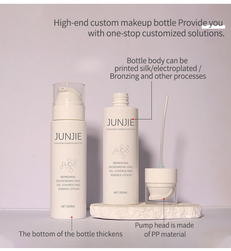 Custom Design 200ml Cosmetic Lotion Bottle Luxury Packaging Plastic Hair Care Shampoo Bottle PET Facial Cleanser
