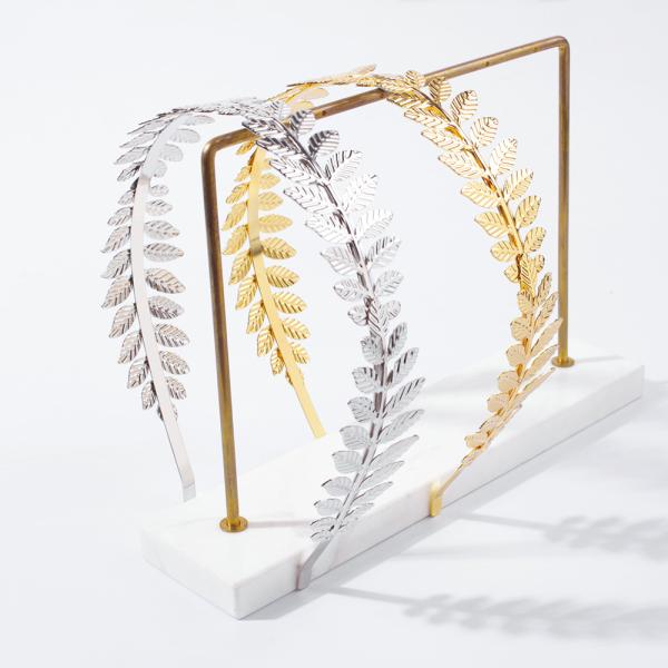 Alloy life leaf gold silver color headbands fashion design popular metal headwear hair accessories Yiwu accessories