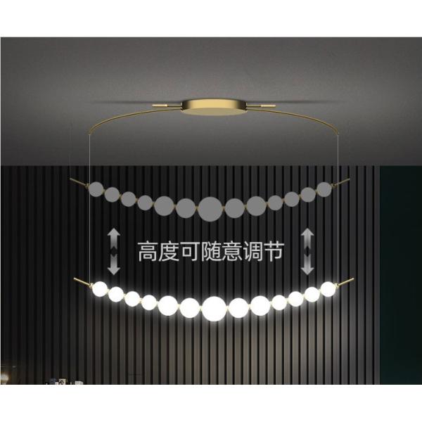 Линейные стеклянные подвесные лампы 32W 3000K Теплый свет Белый стеклянный шар