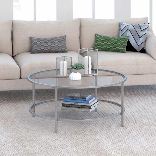 Mobília de vidro redonda durável 17 da sala de visitas da mesa de centro H X 36 L X 36 W