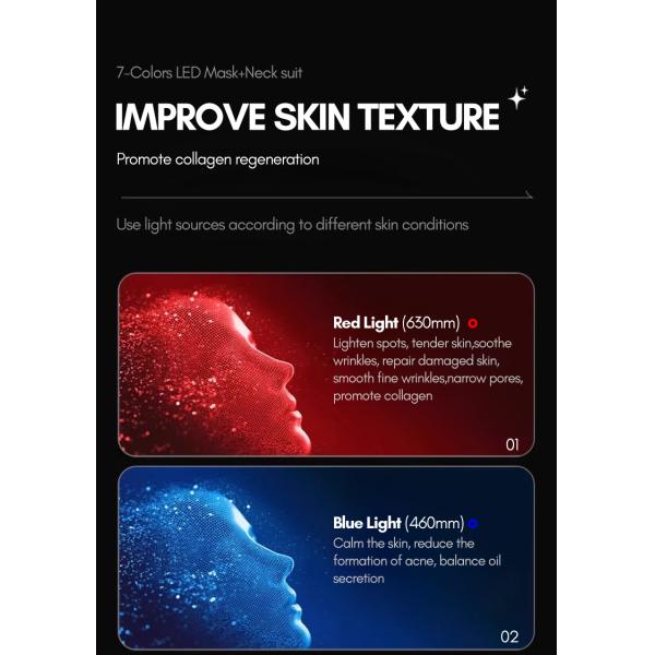 Máscara de luz roja de siete colores favorable 27*19cm para la belleza de la piel facial