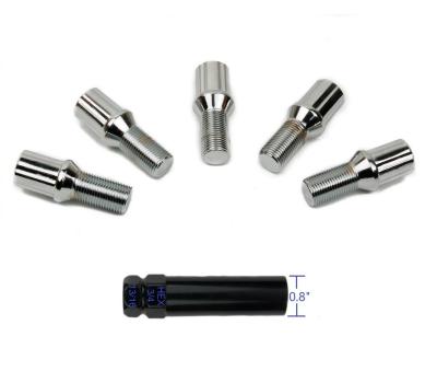 M14x1.5 Spline Drive Lug Bolts , Heat Treated Chrome Wheel Bolts 0.93 Inch