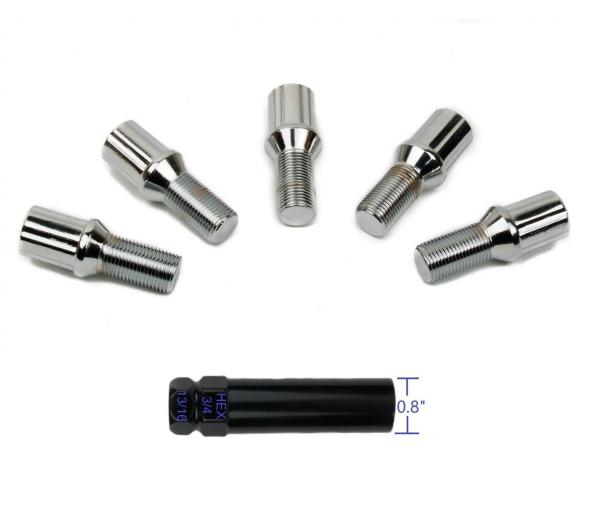 M14x1.5 Spline Drive Lug Bolts , Heat Treated Chrome Wheel Bolts 0.93 Inch
