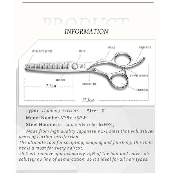 26 Teeth Special Hairdressing Scissors , Silver Color Hair Thinning Shears