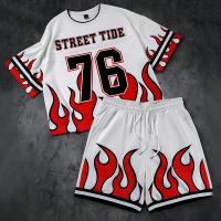 T-shirt en polyester sur mesure pour le football Jersey Summer Short Set Sportwear Mesh Football Jersey Boxy Crop T-shirt et shorts ensemble