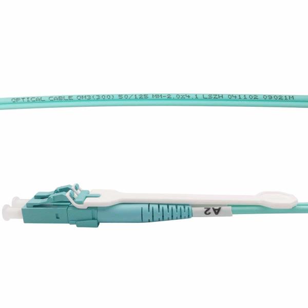 Pulling Type LC Connector Multimode Duplex Optical Fiber Patch Cord 40Gb LSZH 2.0mm