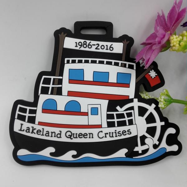 Customized Lakeland Queen Cruises Vessels Shape Soft PVC Travel Luggage Tag ID Name Tag,Eco Friendly , As Souvenir Gift