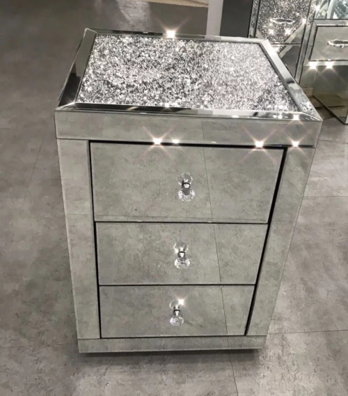 Custom Mirrored Furniture Console Cabinet 2 3 Drawer Bedside Table