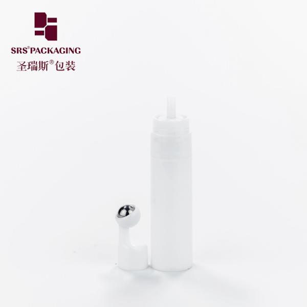 transparent white durable plastic mini travel size eye cream roller 5ml airless bottle