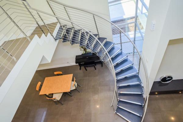 Wrought Iron Interior Stair Railings Spiral Staircase Glass Curved Banister Handrail