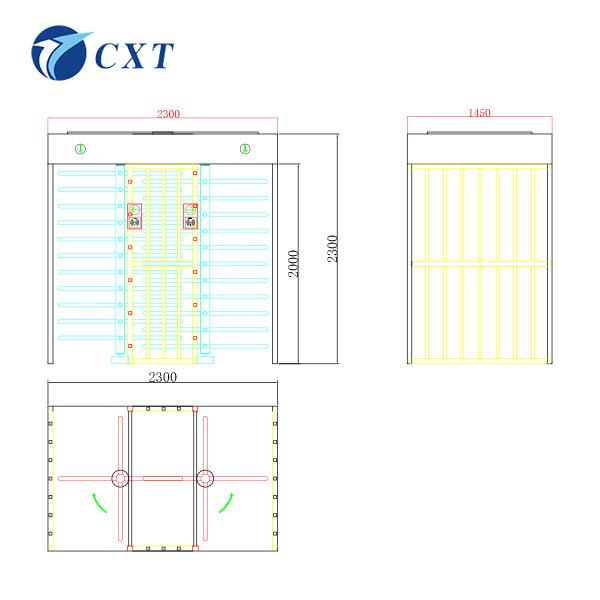 Intelligent Double Full Length Full Height Turnstile with Stainless Steel 304 Construction and 5,000,000 Cycles Durability