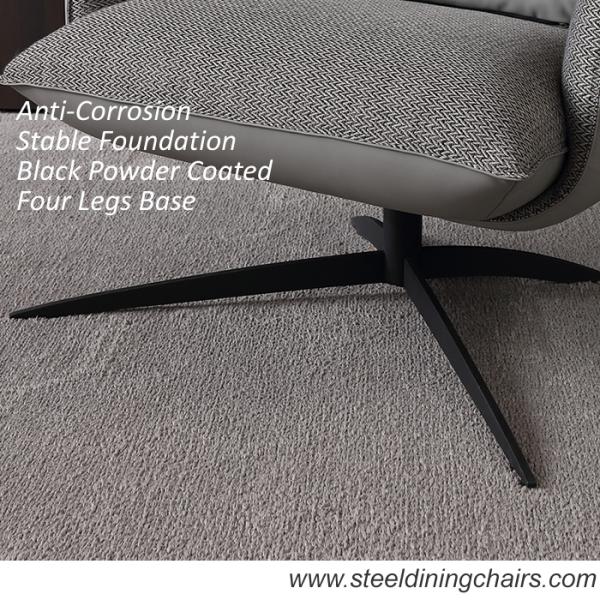 Stitched Lounge Black Iron 44CM 78cm Metal And Fabric Dining Chairs