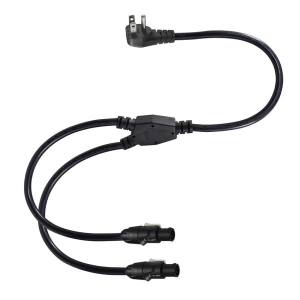 PowerCON Y Splitter Cable NEMA 5-15P à double PowerCON Out 1 homme à 2 femmes pour l'éclairage de scène et l'équipement audio