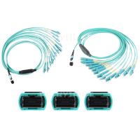 8/12/24 de fêmea dos núcleos MPO/MTP ao cabo do Fanout da fibra ótica do LC, OM3 50/125 para QSFP