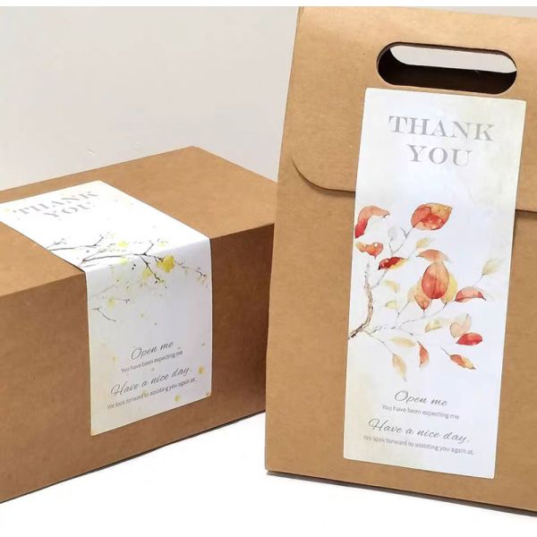 Decorative Thank You Sticker Labels 7.5x2.5cm Seal Packaging Label